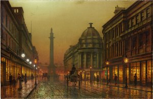 グレインジャーストリート、ニューカッスルアポンタイン、1902 作： Louis Grimshaw